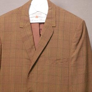 Brown Plaid Suit Jacket Sz 42
